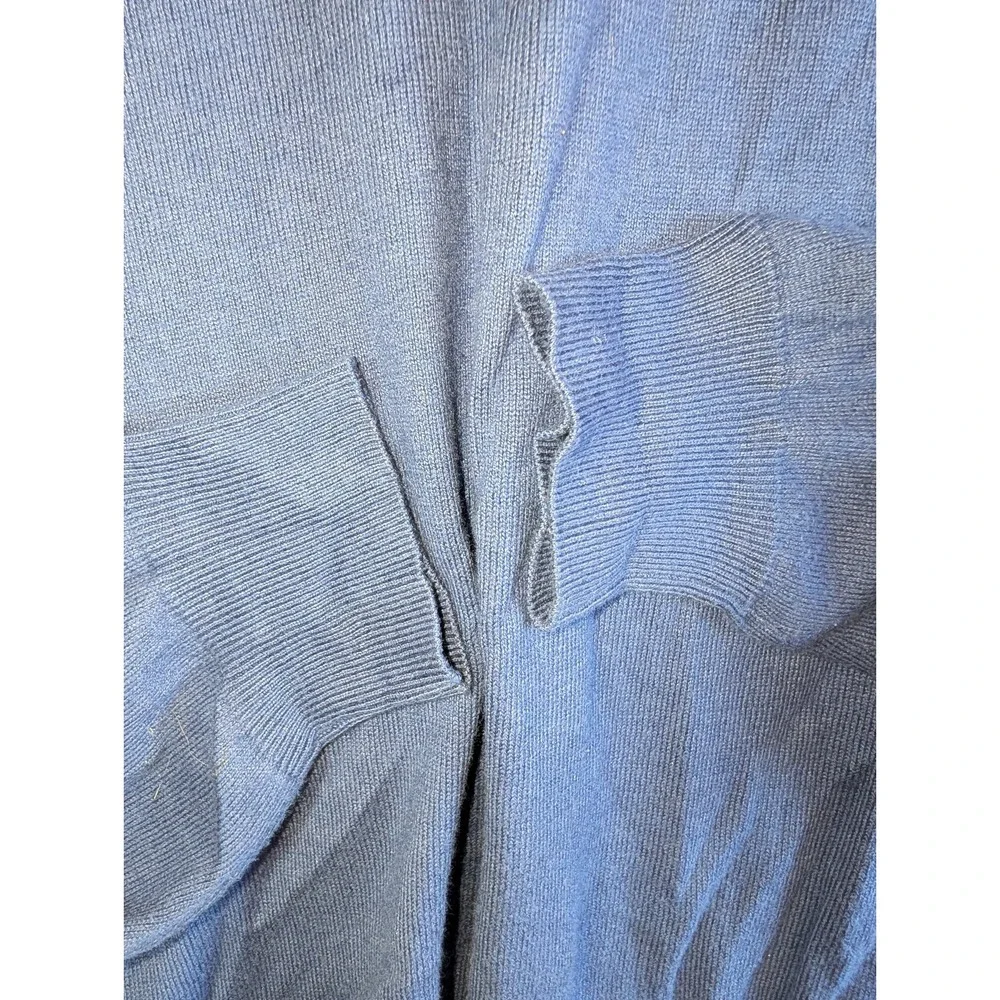 Orvis Sweater Mens XL Blue Luxury Blend Silk Cashmere Pull over V-neck